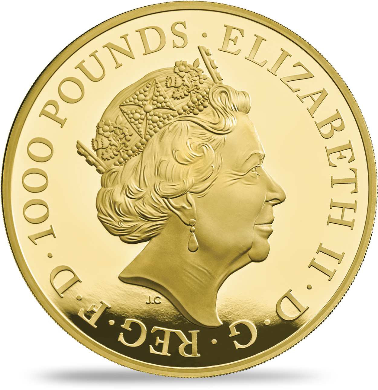The Red Dragon Of Wales 2018 Uk Gold Proof Kilo Coin - Queens Beasts Neu Falcon (1500x1500), Png Download