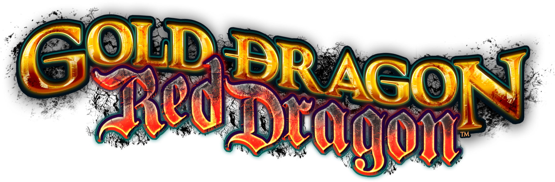 Gold Dragon Red Dragon Spanish - Gold (1786x587), Png Download