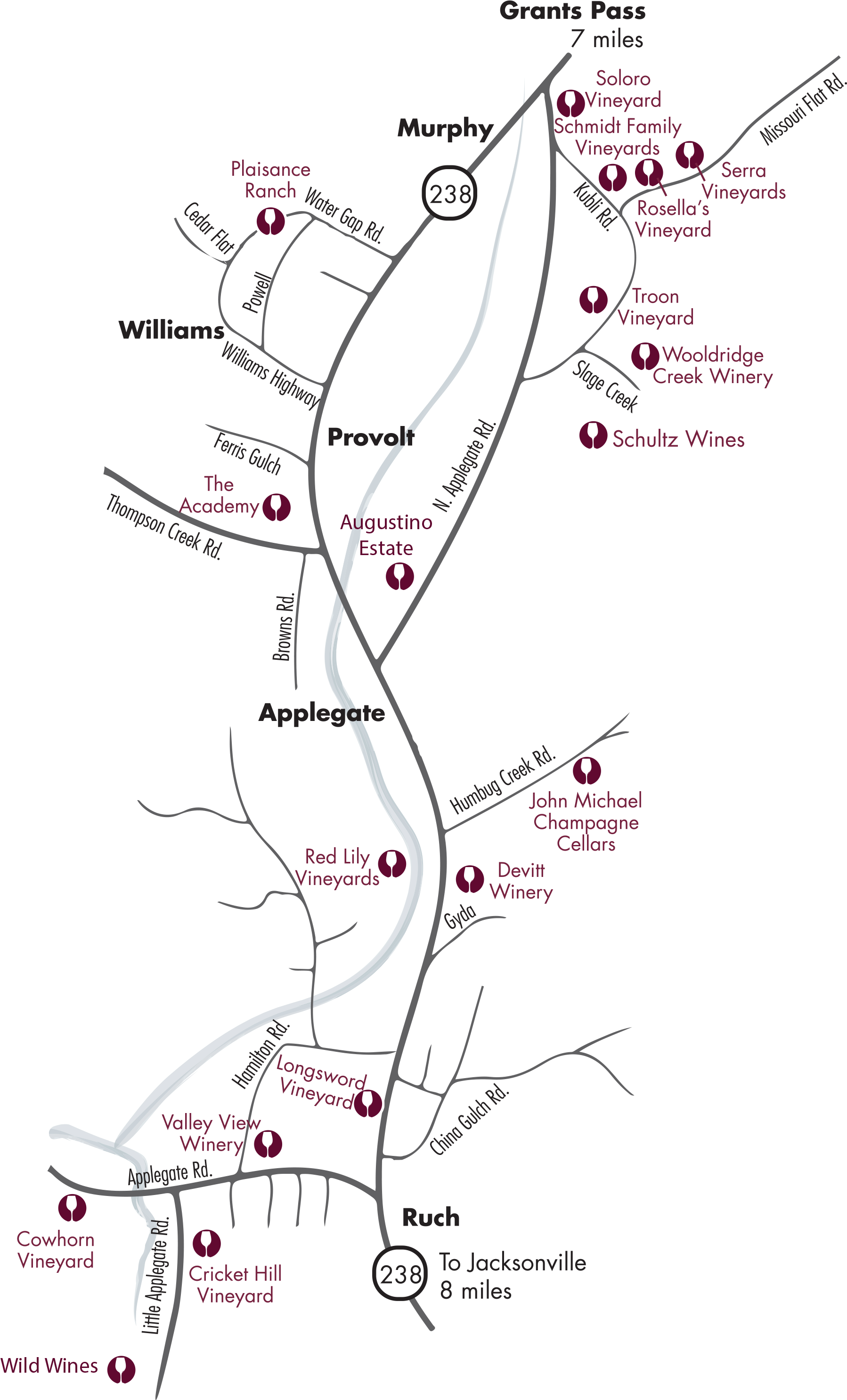 Click Here To Download A Pdf Of Our Map - Applegate Valley Wineries Map (1834x3014), Png Download