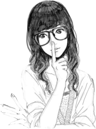 Chicas Png Tumblr - Desenho De Menina De Oculos (440x446), Png Download