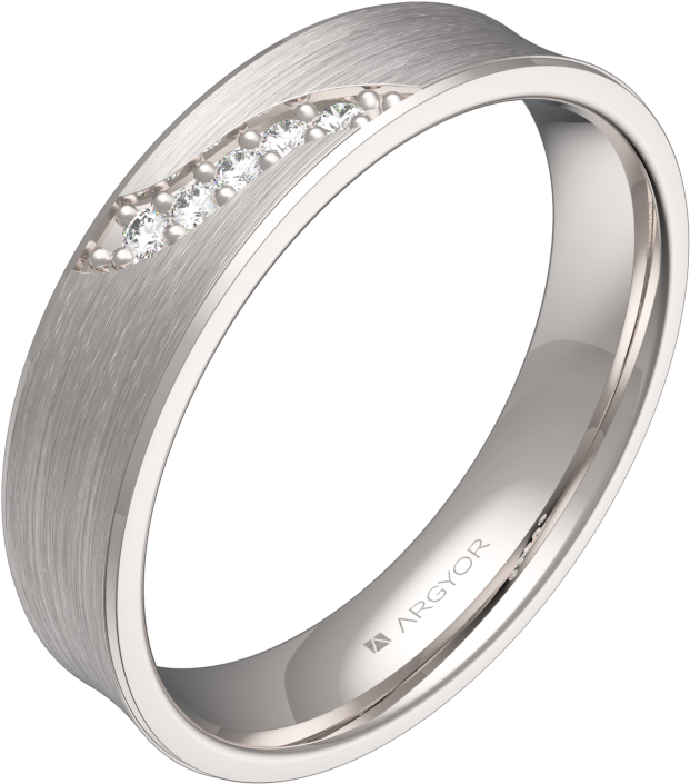 Un Anillo De Boda En Oro Blanco Y Diamantes Ideal Si - Aliança Com Pedrinha Em Cima (768x769), Png Download