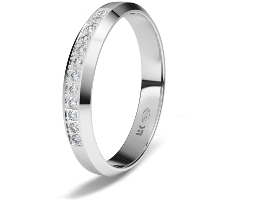 Anillo De Compromiso De Oro Blanco 18k Forma Trapecio - Wedding Ring (500x500), Png Download