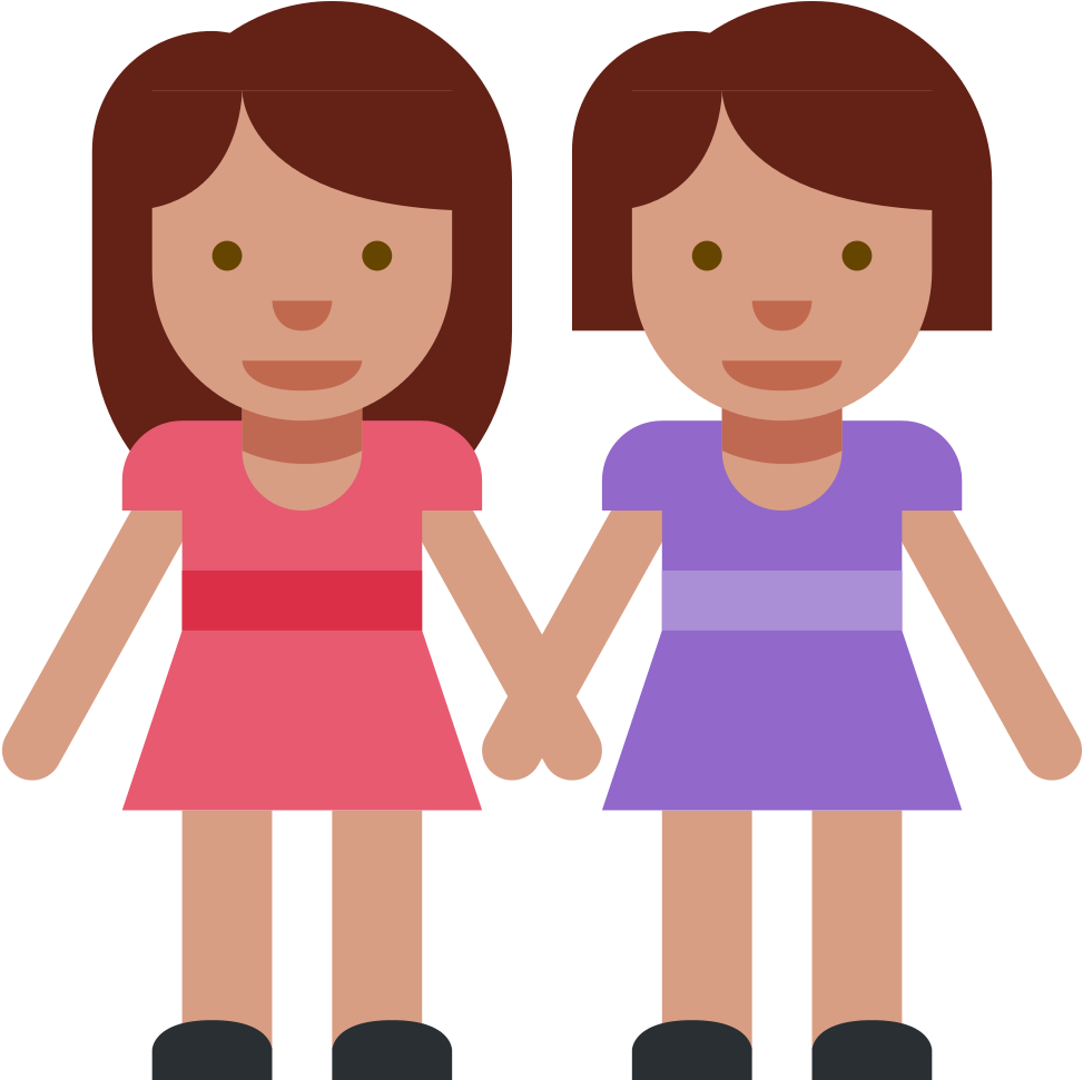 Bisexual Orientation, Lesbian Identity - Emoji De Pareja De Mujer (1024x1024), Png Download