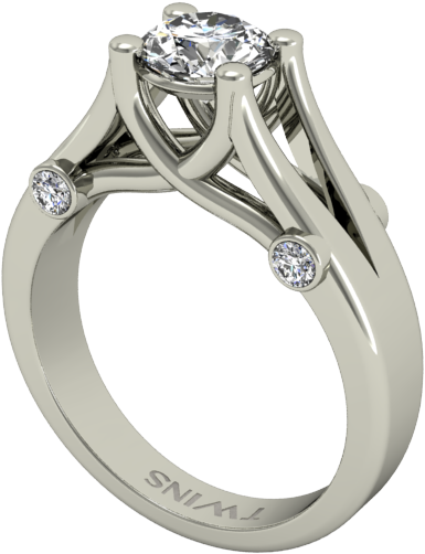 En - Anillo De Compromiso De Platino (600x600), Png Download
