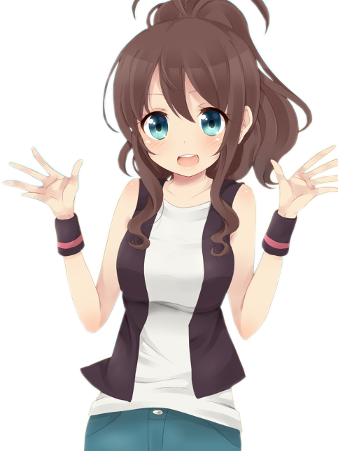 Sofia - Oliiis - Chica Anime Pelo Marron (483x645), Png Download