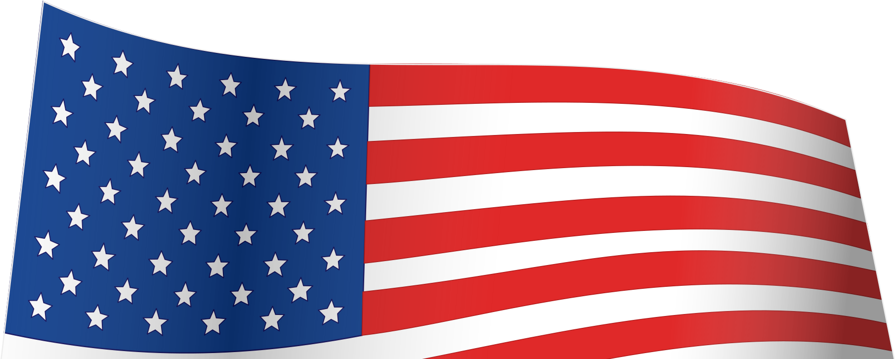 Made In America Shop - Usa Flag No Background (2000x726), Png Download