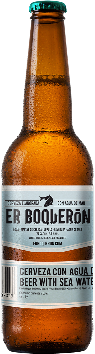 Erboqueron - Cerveza Con Agua Del Mar (322x1205), Png Download