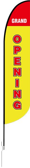 11ft Grand Opening Stock Blade Flag With Ground Stake - Banner (800x600), Png Download