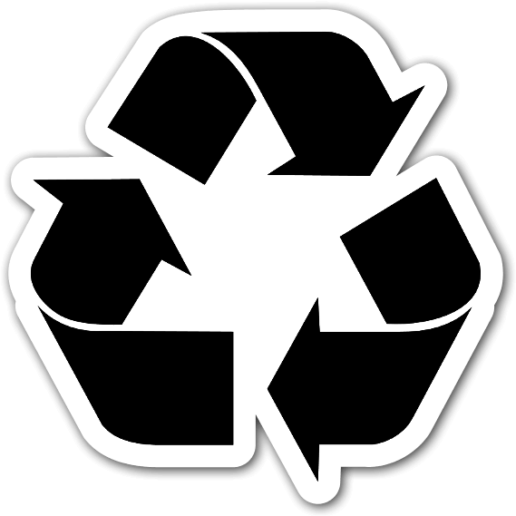 Reciclaje Pegatina - Recycle Symbol (600x600), Png Download