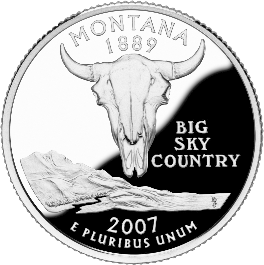 Montana Quarter, Reverse Side, 2007 - Montana State Quarter (1080x1080), Png Download