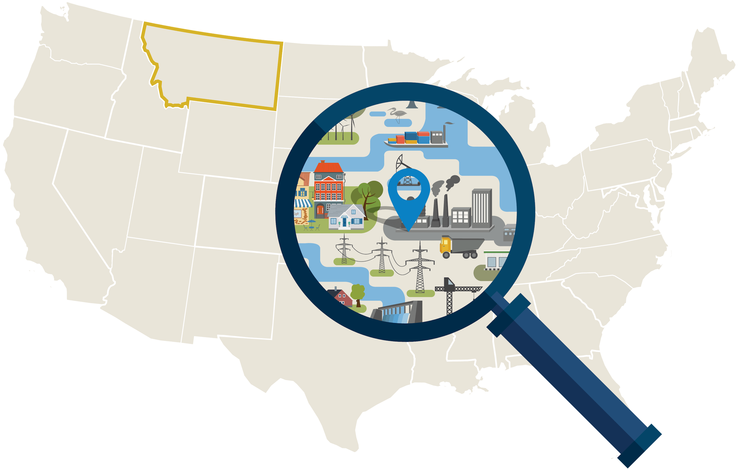 Montana's Safest Cities - Big Cities Are Surrounded By Suburbs Clipart (2624x1727), Png Download