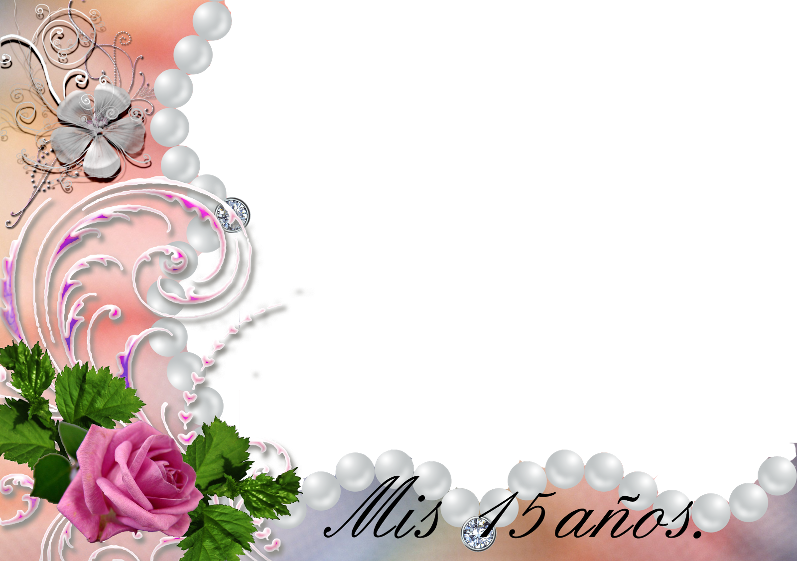 Resultado De Imagen Para Invitaciones Con Flores Para - Fondo Para Tarjetas De Quinceañera (1600x1126), Png Download