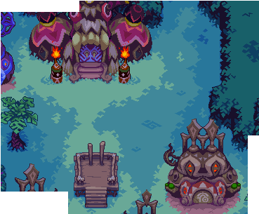 Village Foret Nuit - Illustration (415x350), Png Download