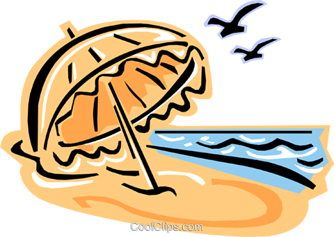 Guarda-sol E Aves Livre De Direitos Vetores Clip Art - Barraca De Praia Desenho (480x342), Png Download