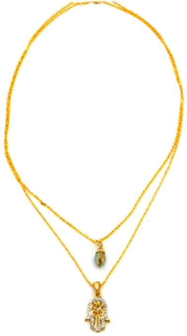 Cadenas Mano Hamsa Y Murano Gota Verde - Cadenas De Mujer Png (378x678), Png Download