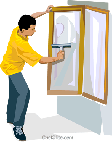 Lavar Las Ventanas Libres De Derechos Ilustraciones - Window Cleaning Clip Art (378x480), Png Download