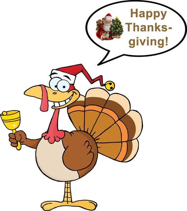 Turkey With Christmas Hat (600x675), Png Download