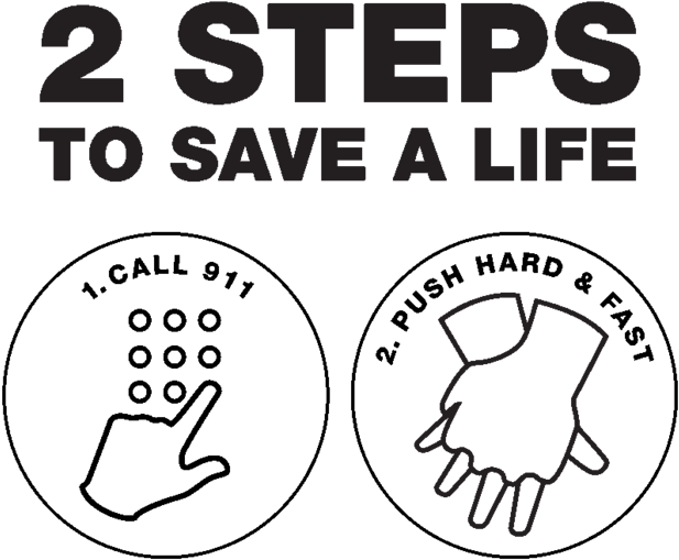 2 Steps To Saving A Life With Hands-only Cpr - 2 Steps To Save A Life (620x543), Png Download