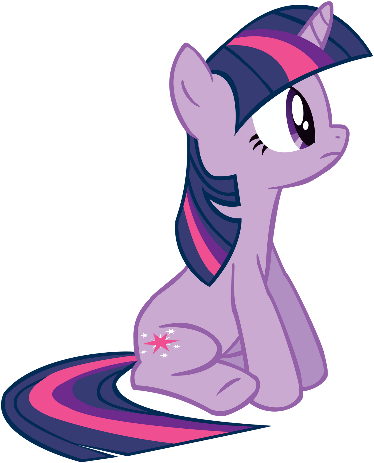 Because When Pones Sit Down Their Cutie Mark Is Sideways - Mlp Twilight Sitting Down (1326x1600), Png Download