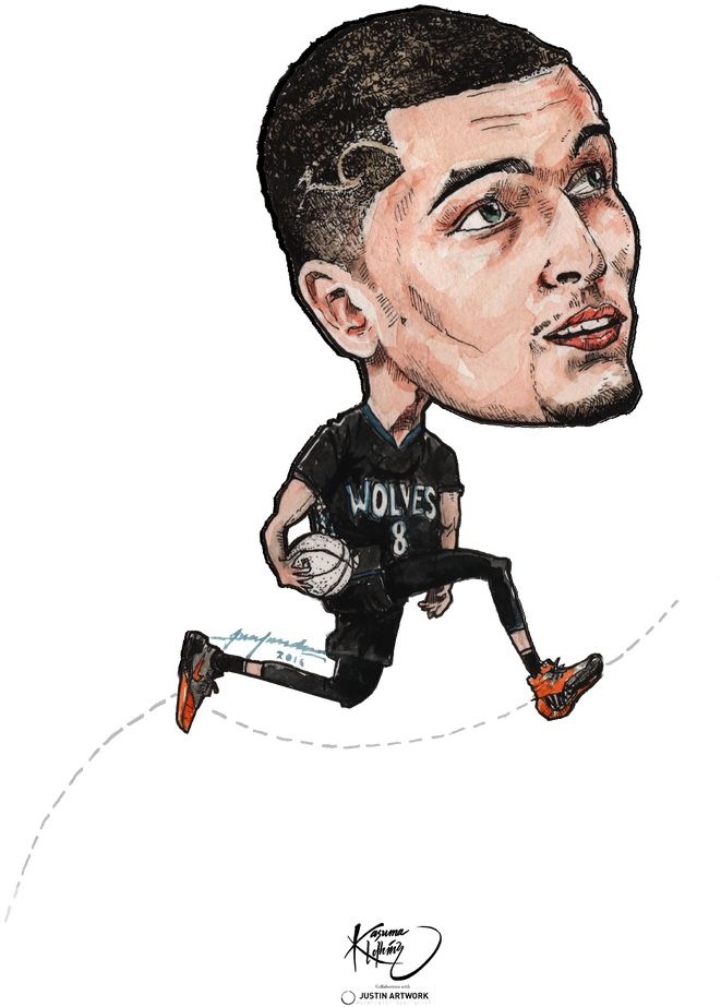 Zach Lavine - Illustration (700x989), Png Download