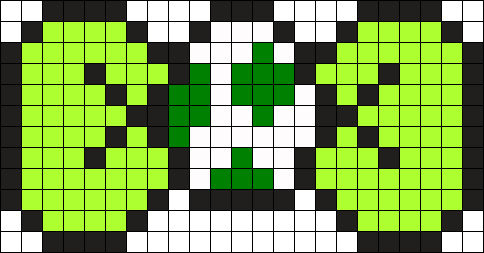 Yoshi Egg Boww Perler Bead Pattern / Bead Sprite - Green Mushroom Pixel Art (484x253), Png Download