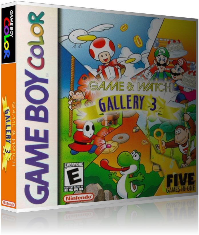 Gameboy Color Game And Watch Gallery 3 Game Cover To - Game & Watch Gallery 3 Game Boy Color Cartridge (800x900), Png Download