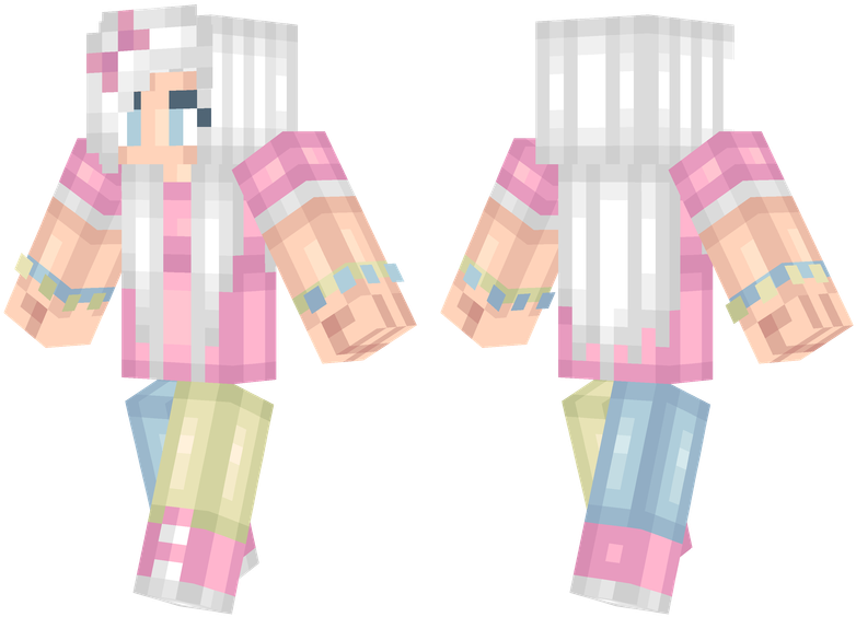 Pink Girl - Minecraft Skins Girl Bunny (804x576), Png Download