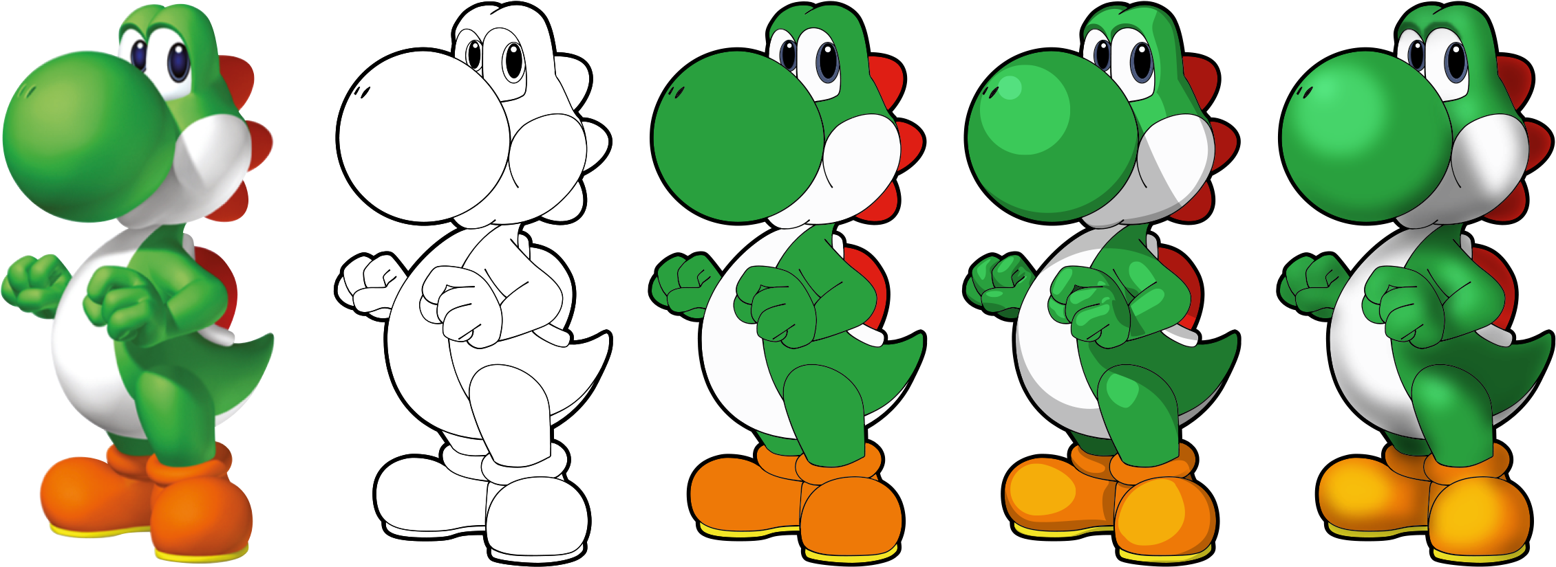 Drawings Drawing Ideas Yoshi Drawing Best Of Yoshi - Super Mario Chess Collectors Edition Board Game (2366x930), Png Download