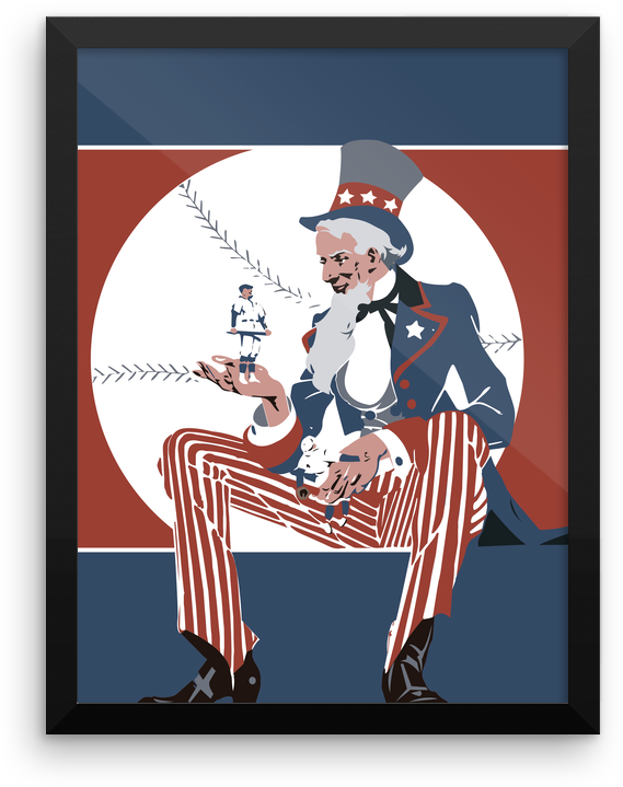 Framed Vintage Baseball-poster - Picture Frame (1000x1000), Png Download