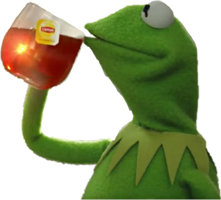 Kermit Kermitthefeog Tea Petty Sippintea - Sip The Tea Meme (711x643), Png Download