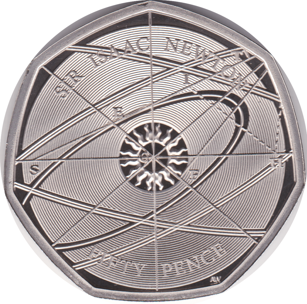 2017 Fifty Pence Proof 50p Isaac Newton (1000x990), Png Download