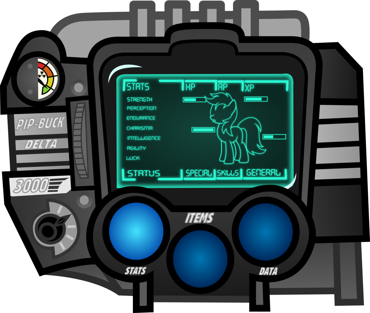 Squipycheetah, Crossover, Fallout, Fallout Equestria, - Pipbuck Png (1208x1024), Png Download