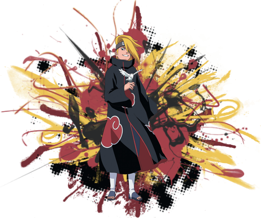 Naruto Shippuden: Deidara Wall Scroll Ge5245 (514x429), Png Download