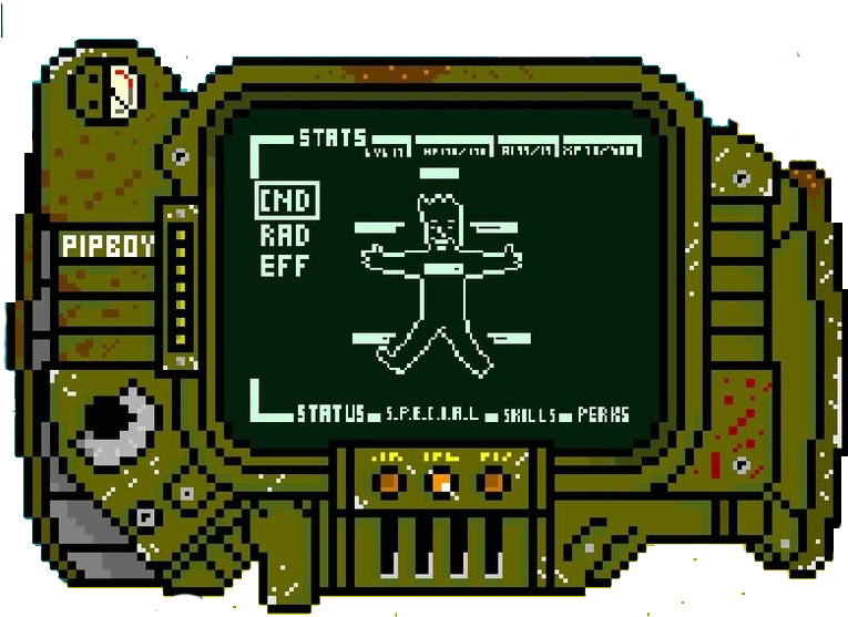 Fallout Pipboy Pixelart Template - Fallout 4 Pip Boy Pixel Art (780x609), Png Download