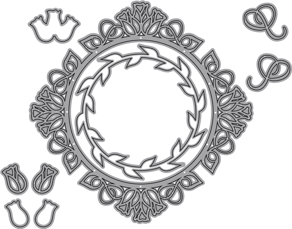 A Way With Words, Wreath & Elements - Circle (1000x1000), Png Download