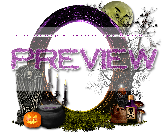 Ftu Cluster Frame "hocus Pocus" Drea's Creations - Illustration (650x650), Png Download