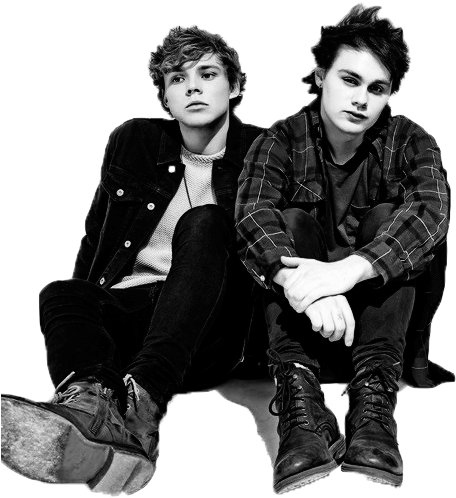 Ashton Irwin/michael Clifford Pop Up - Gb 5 Seconds Of Summer Sitting Framed Collector Print (500x600), Png Download