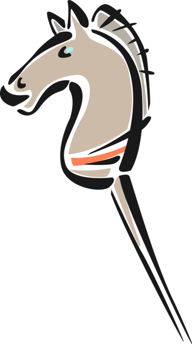 Vector Illustration Of Riding Toy Hobby Horse (391x700), Png Download