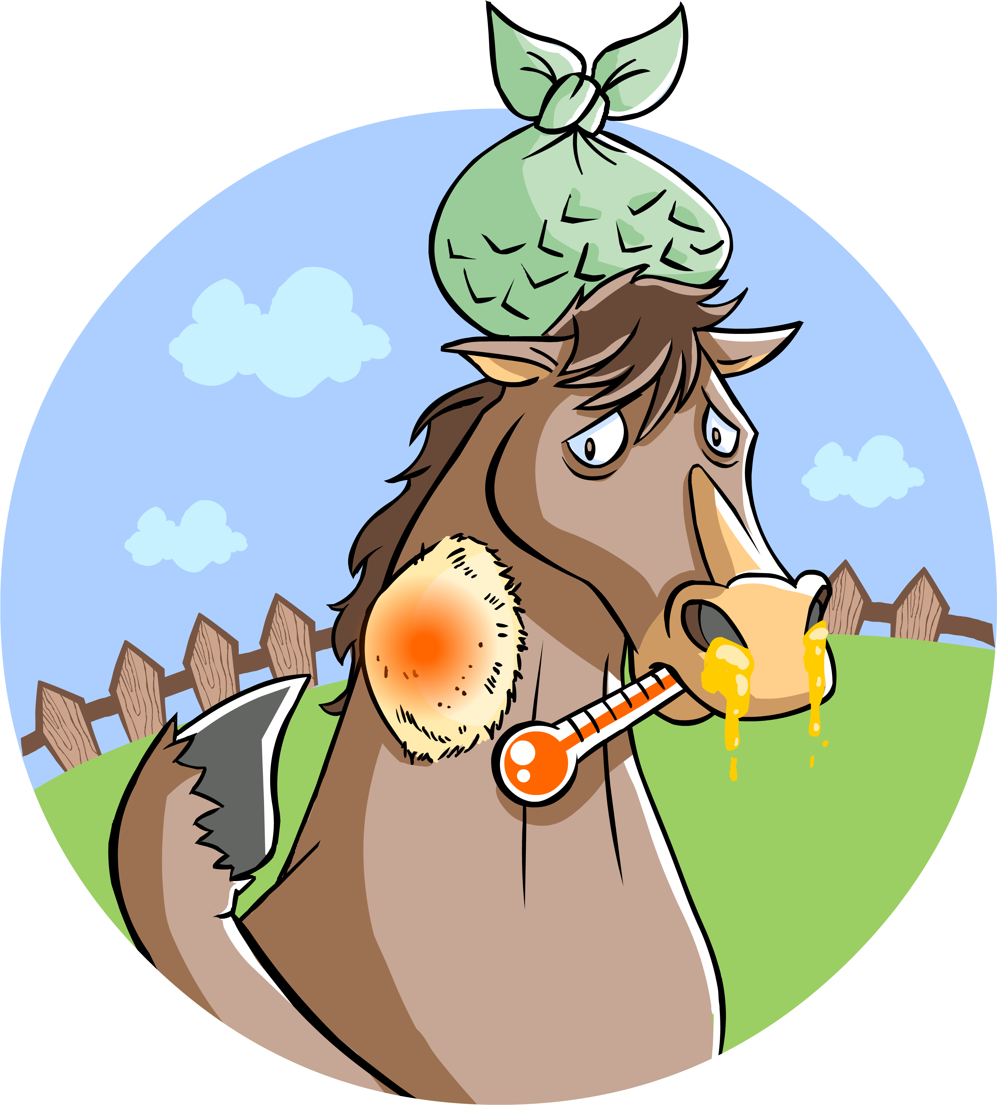 Drawing Of A Sick Horse - 動物 疾病 (4000x4000), Png Download