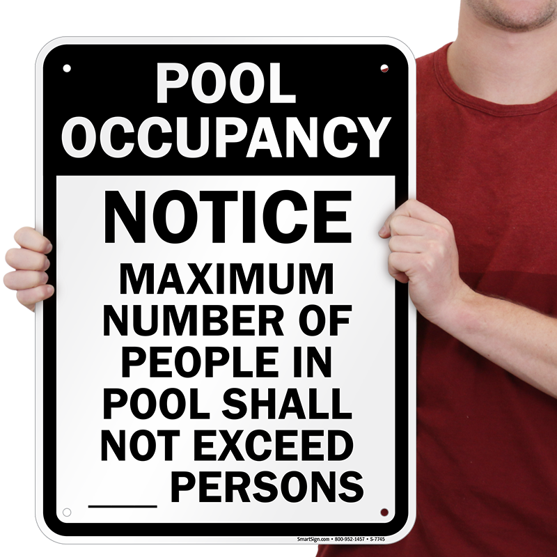 Maximum People Pool Occupancy Sign - Pool Occupancy Notice Maximum Number Of Diamond Grade (800x800), Png Download