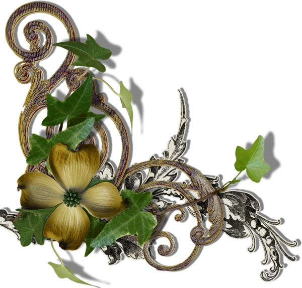 Flower Bar, Scrapbook Borders, Yellow Flowers, Corner, - Клипарт Винтажный Декор (600x574), Png Download