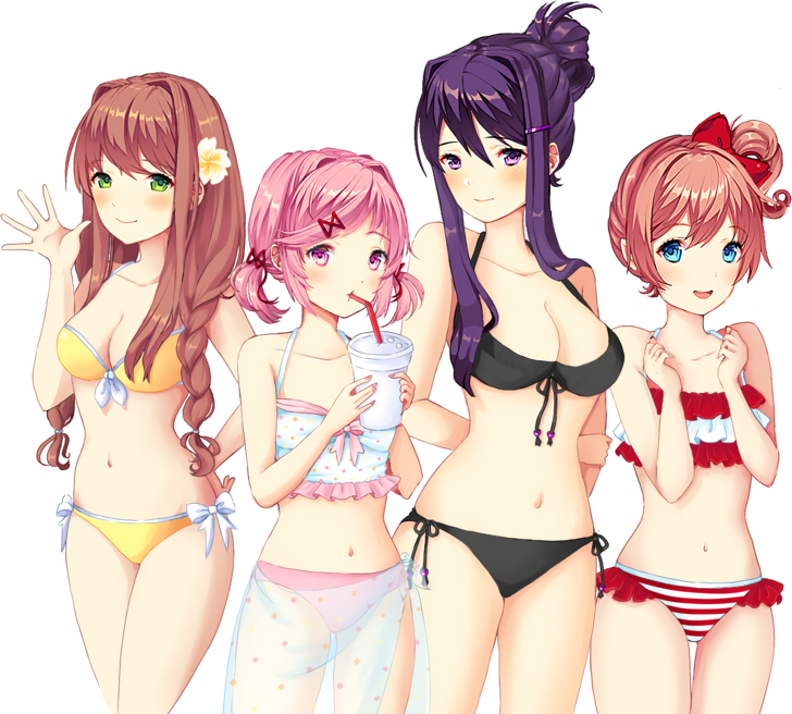 Took U/etched's Original Image, Upscaled And Fixed - Doki Doki Literature Club Hentai (728x656), Png Download