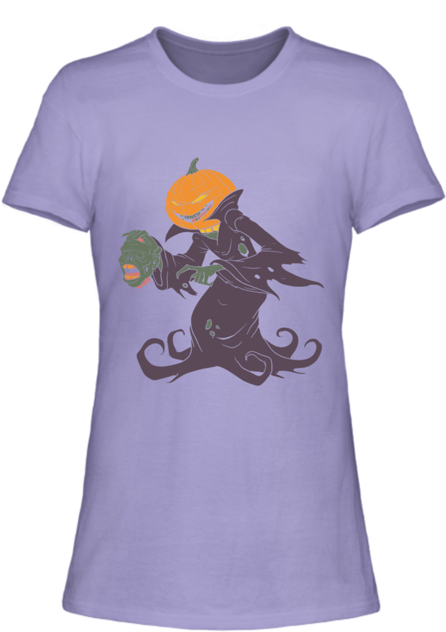 Muggies Women's Funny Halloween Costume Evil Pumpkin - Cartoon (703x1024), Png Download