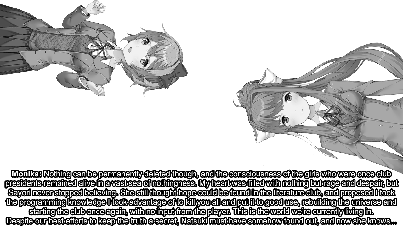 #ddlc #doki Doki Literature Club #monika Ddlc #sayori - Cartoon (1280x720), Png Download