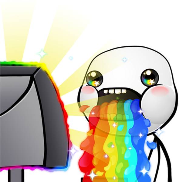 According To You What Are The Advantages And Disadvantages - Guy Throwing Up Rainbow (600x600), Png Download