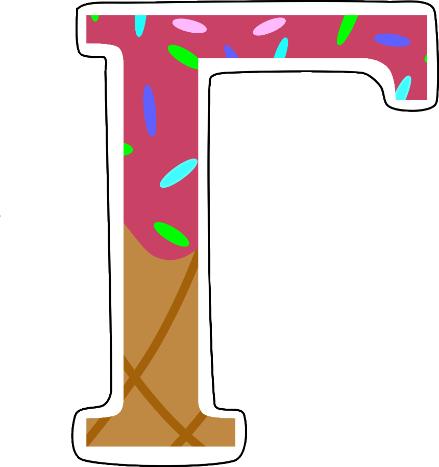Ice Cream Greek Letters Sticker - Greek Alphabet (860x913), Png Download