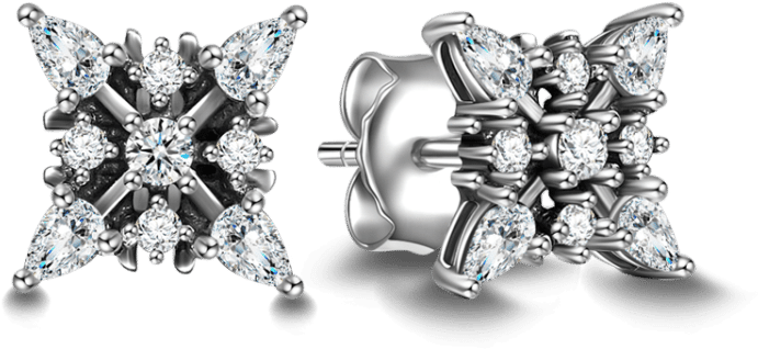 Soufeel 925 Sterling Silver Snowflake Stud Earrings (750x750), Png Download