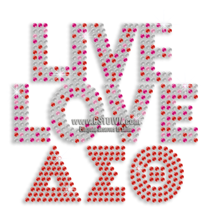 Live Love Greek Letters Sequin Iron-on Transfer - Iron-on (450x450), Png Download