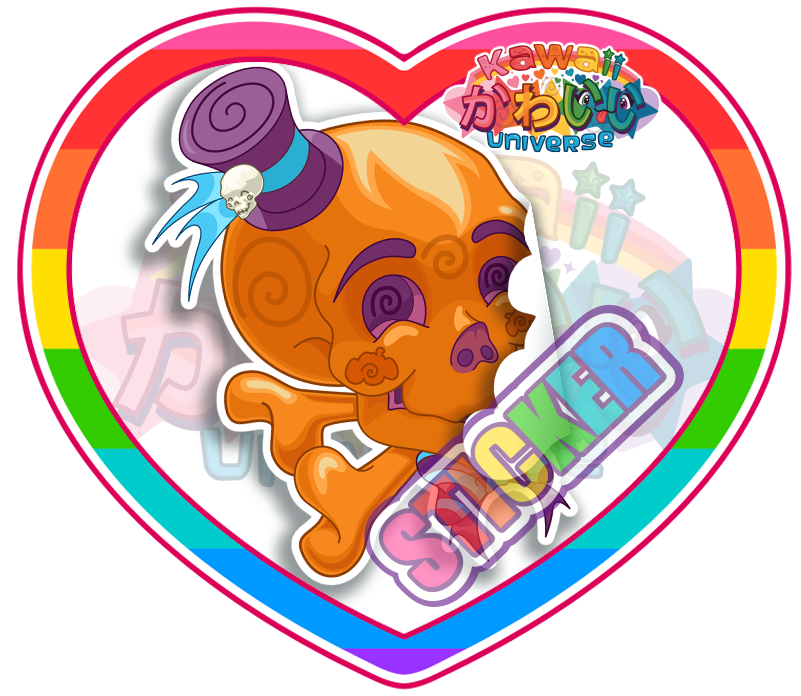 Cute Orange Skull Sticker (800x800), Png Download