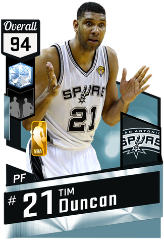 '04 Tim Duncan Diamond Card - Reggie Miller Nba 2k17 (325x475), Png Download